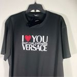 Versace Women's I Love Hotfix Heart Cotton Graphic Tee Size 46 Black NEW Photo 5