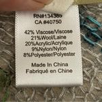 Sigrid Olsen  Poncho Crocheted Open Knit Chevron Wool Art To Wear Blue Green Grey Photo 10