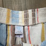 Colorful Striped Linen Blend Shorts | Size L | EauC | Pockets | Relaxed Fit Blue Size L Photo 4