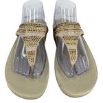 FitFlop Strobe Thong Flip Flop Sandals 9 Gold Silver Crystal Embellished Photo 1