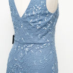 Adrianna Papell  Hand-Beaded Ankle-Length Dress in French Blue Size 10 NWT Photo 6