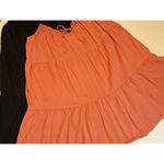 Old Navy  Dress Set/2 XL Tier Layer Mini Swing‎ Dress Coral/Black Eyelet Trendy # Photo 2