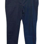 J. Jill Twill Chino Cotton Linen Blend Pants Navy Size 16 Stretch Blue Photo 0