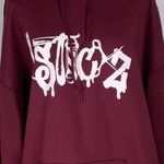 Jerzees “Hairdresser” Graphic Logo Fleece Maroon Hoodie Kangaroo Pocket Hoodie XL Photo 1