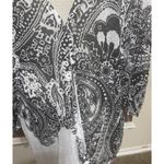 Chico's  Sz 2/L Linen Cardigan Sweater Sheer Black/ White Paisley Lightweight Photo 2