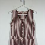 Boden Stripe Linen Cotton Blend Jumpsuit Size US 4 Red Photo 3
