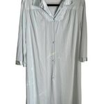 Vanity Fair Vanity Fair Vintage 34 Sleep Satin Trimmed Gown Button Front Light Blue Photo 0