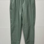 Fabletics  Dusty Garden Green Faux Leather High-Waisted Pull On Trousers Pants Photo 4