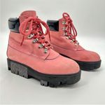 Acne Studios  Telde Pink Calfskin Chunky Platform Hiking Lug Boots 35 Photo 9