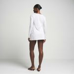 SKIMS  Cotton Cover-Up Tie Front Top White Size XL Photo 2