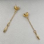 Love Heart Dangle Drop Earrings for Women Gold Photo 1