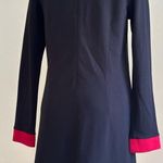 Randy Kemper Black Red A Line Dress Square Neck Long Sleeves Zip in Back SZ 10 Photo 4