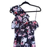 Jason Wu Floral Ruffle Shoulder Midi Dress 0 Black Wedding Guest Event Cocktail Photo 10