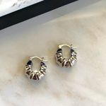 Croissant earrings Chunky hoops earrings silver earrings dainty earrings Photo 0