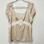 SO  Junior Size XL Milkmaid Peasant Lace Floral Ditsy Top Blouse Cap Sleeve Photo 0