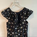 Loft  ANN TAYLOR Floral Jumpsuit Romper TieBack Black Summer Wedding NWT Size 0 Photo 12