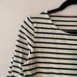 Boden Navy White Colorful Striped Long Sleeve Tee Crewneck Women's size 8 Photo 2
