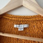 American Eagle  Cardigan Womens XS Mustard Cropped Crochet Sweater V Neck Y2K Photo 4