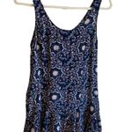 Free People RUMA Blue Floral Tiered Mini Dress Women's Size 2 Viscose Short Photo 0