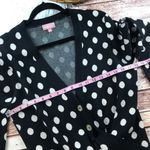 LeRumi polka dot balloon sleeve tie front cardigan‎ Photo 3