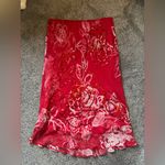 Euro 100% Silk Sequin Skirt Red Size M Photo 0