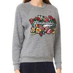 Rebecca Minkoff  heartbreakers gray‎ floral embroidered sweatshirt casual Photo 1