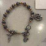 Rosary Religious NWT sterling Silver and Gold Beaded Charm Bracelet Photo 0
