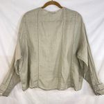 ZARA  Ramie Blouse Top XS UK 6 8 Sage Green Button Front Boho Peasant Minimalist Photo 4