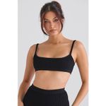House Of CB House‎ of CB Mischa Black Ribbed Knit Bralette Size Large Photo 1