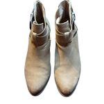Vionic  Booties Womens Size 11‎ Taupe Suede Leather Block Heel Cut Out Buckle Zip Photo 0