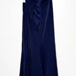 La Femme NWT  Simply Chic Off The Shoulder Jersey Gown Navy Blue Women's Size 18 Photo 4
