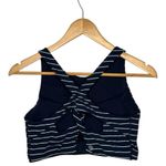 Athleta  Sports Bra Womens Medium Blue Striped Athletic Top Yoga Workout Photo 1