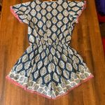 Matilda Jane  Romper Medium Blue and Pink Patterned Shorts Boho Photo 9