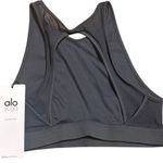 Alo Yoga NWT  Incline Bra size S  Anthracite  Second Skin Fit High Neck Open Back Photo 1
