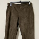 ZEZA B size XL olive green split hem faux suede pull on leggings elastic waist Black Photo 3