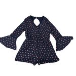 Disney  Princess Black Roses Boho Shorts Long Sleeve Romper Size Large Photo 1