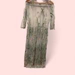 Mesh floral embroidery butterflies fairy princess magical festival dress maxi Gray Size L Photo 2