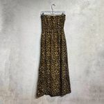 Forever 21 Tan Leopard Print Strapless Maxi Dress Sz M Photo 6