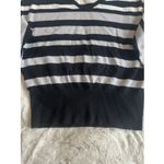 Ellen Tracy  Women's black  white striped sweater metallic threads.Size‎ M Photo 4