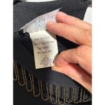 VTG Carole Little Black Beaded Blouse Top USA Made Retro Boho Artsy Womens‎ 10 Photo 4