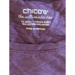 Chico's  The Ultimate Tee Purple Cotton Blend Casual Basic Everyday LARGE Photo 5