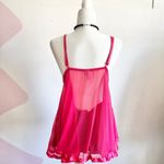 Pink Sheer Lingerie Top, Y2K, Coquette, Romantic, Soft Girl,‎ Feminine, Medium Photo 2