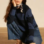 Minnie Rose  cropped cashmere stripe preppy sweater size medium Photo 0