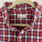 Gap Plaid Stretch Cotton Standard Fit Button Down Shirt Watermelon Size XL Photo 9