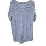 BeachLunchLounge  Blue & White Stripe V-Neck Lightweight Top Women's XL Photo 4