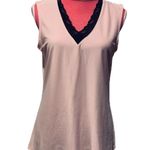 Tempted Hearts Pink Sleeveless Blouse with Black Lace Trim size M Size M Photo 5