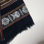 Tejidos Diaz Wool Blend Poncho Woven in Ecuador Inca Aztec Multi Color One Size Black Size undefined Photo 3