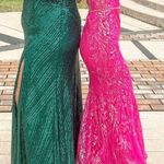 Ellie Wilde Pink Sparkly Prom Dress Photo 1