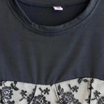 Black Lace Sweetheart Ruched Top, Women’s Floral Lace Overlay Blouse, Size Small Photo 13