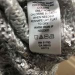 Studio Y Silver Metallic Knitted V-Neck Long Sleeve Sweater Womens Medium Photo 6